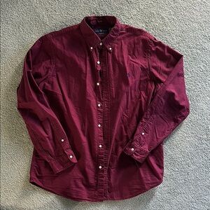 Men's Ralph Lauren Burgundy Button-Down Shirt